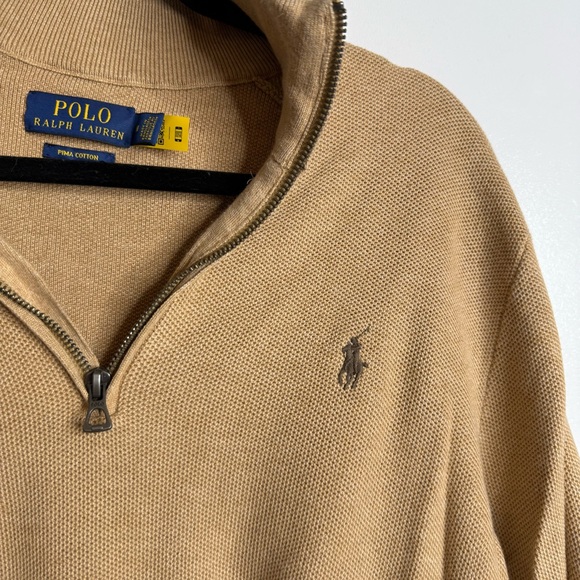 Polo Ralph Lauren Other - Polo by Ralph Lauren Men's Tan 3/4 zip sweater Pima Cotton